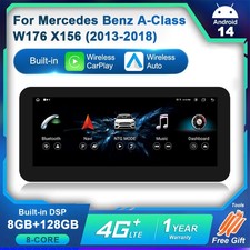 12.3" Android 14 Autoradio CarPlay 128GB F&uuml;r Mercedes A/CLA/GLA W176 X156 NTG4.5