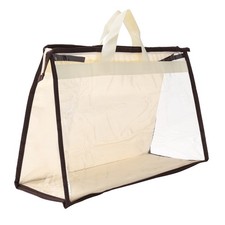Handbag Dust Bags, M Size PVC Dustproof Transparent Purse Protector, Beige