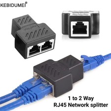 RJ45 Splitter Adapter 1 to 2 Ways Dual Female Port CAT6/5/7 LAN Ethernet Cable