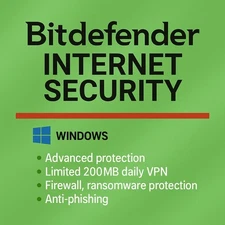 Bitdefender Internet Security 2026 1-3 Years | 1-10 Devices | Windows Devices