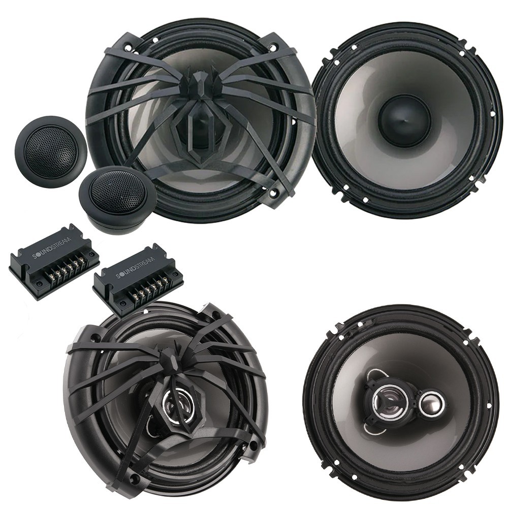 Soundstream AC6 6.5" 2-Way Component & AF653 3-Way Car Audio Speaker Package NEW
