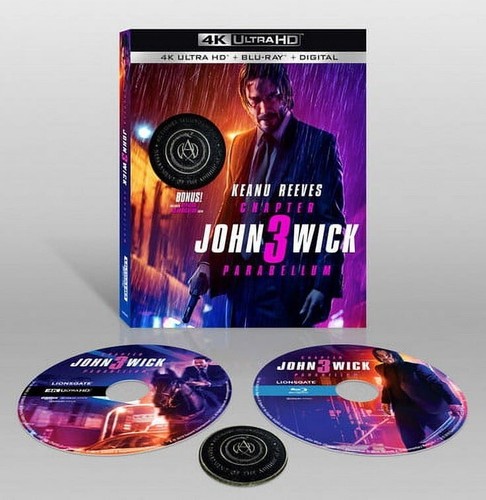 JOHN WICK 3 (4K UHD + Blu-Ray) Walmart Exclusive w/ Rare Replica Coin OOP NEW - Picture 3 of 6