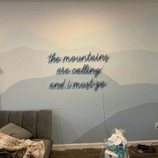 The Mountains Are Calling And I Must Vivid LED Neon Sign Lamp Light Flex Glass