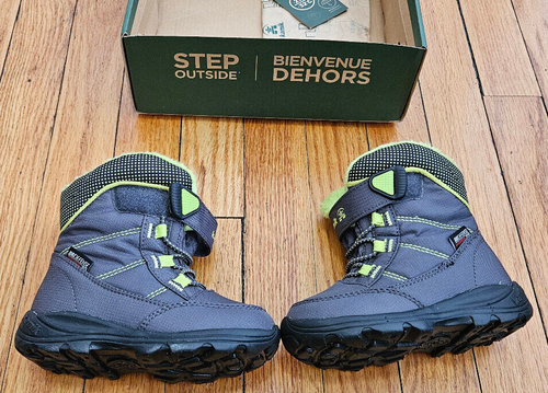 Kamik Stance Toddler Boy Charcoal & Green Snow Boots Waterproof Size 9 - Picture 5 of 20