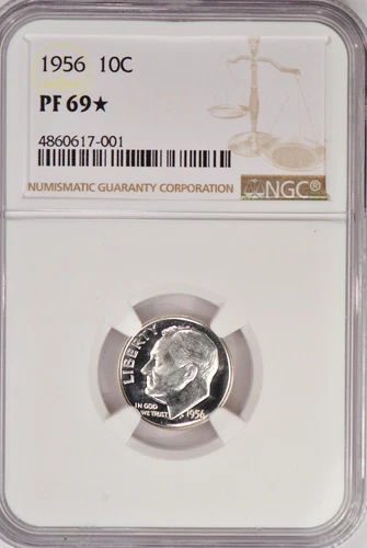 1956 Roosevelt Dime Proof NGC PF 69 STAR PR69* Frosty Coin 10C