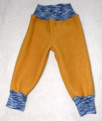 Walkhose ♥ Wollwalk Hose ♥ Herbst Winter ♥ Senfgelb Blau