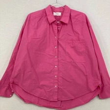 XiRENA Pink Size Small Oversized Fit Long Sleeve Button Down Preppy Comfy