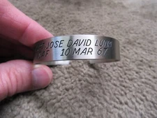 Original Vintage 1970's POW Bracelet Nickel Silver CAPT JOSE DAVID LUNA 1967