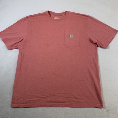 Carhartt Shirt Mens XL Pink Original Fit Short Sleeve Pocket Tee