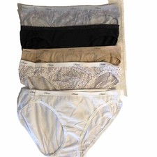1 Pair Women's Hanes Cotton Bikini Panties Cool Comfort Size 7 - New