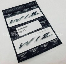 Bentley GT / GTC W12 Badge Emblem Black and Chrome Bentley Badge X 2
