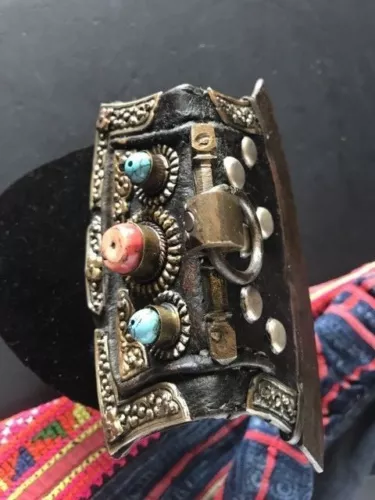 old tibetan leather purse fire starter chuckmuck …beautiful collection item image 12