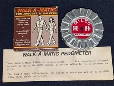 Vintage Walk - A - Matic Pedometer New in Box With Paperwork - Made in Japan 