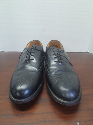 Stafford Executive Comfort Plus Black Leather Wingtip Mens Size 11 D/B Shoes