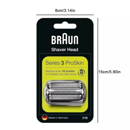 Cartucho de cabezal de afeitado Braun 21B Series 3 paquete combinado lámina de cizalla + hoja de cizalla negra BB - Imagen 6 de 17