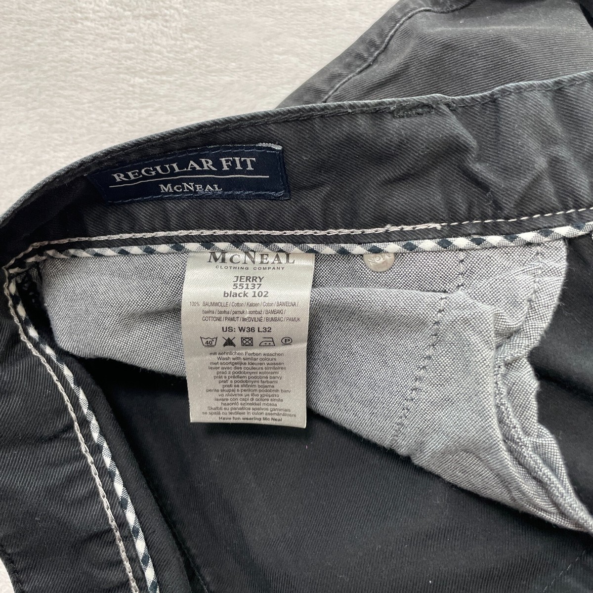 ホーム McNeal Black Denim Pants Jeans Men Size: 36x32 Jerry 55137 Black