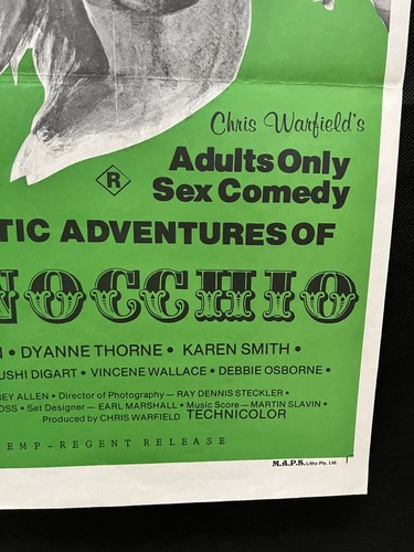 ADVENTURES OF PINOCCHIO Australian Daybill Movie Poster 70s sexploitation - Picture 6 of 7