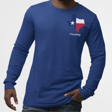 Texas UnisexTshirtLongSleeve-State Flag With Motto Printed