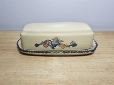 Vintage 2001 Home & Garden Party Fruit 1/4lb Covered Butter Dish