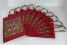 Lot of 10 Bath & Body Works Empty Paper Bags Medium Brand New 7” X 8” Red Winter