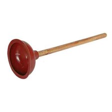 TOILET PLUNGER DRAIN UNBLOCKER BATHROOM CLEANER RUBBER SUCTION CUP WOODEN HANDLE