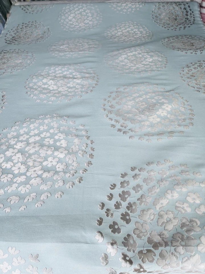 Laura Ashley Coco Duck Egg Fabric SOLD PER METRE - Image 2 of 4