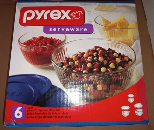 Pyrex Bowls Kitchenware Serveware 6 Piece Sculptured Bowl Set- Sealed