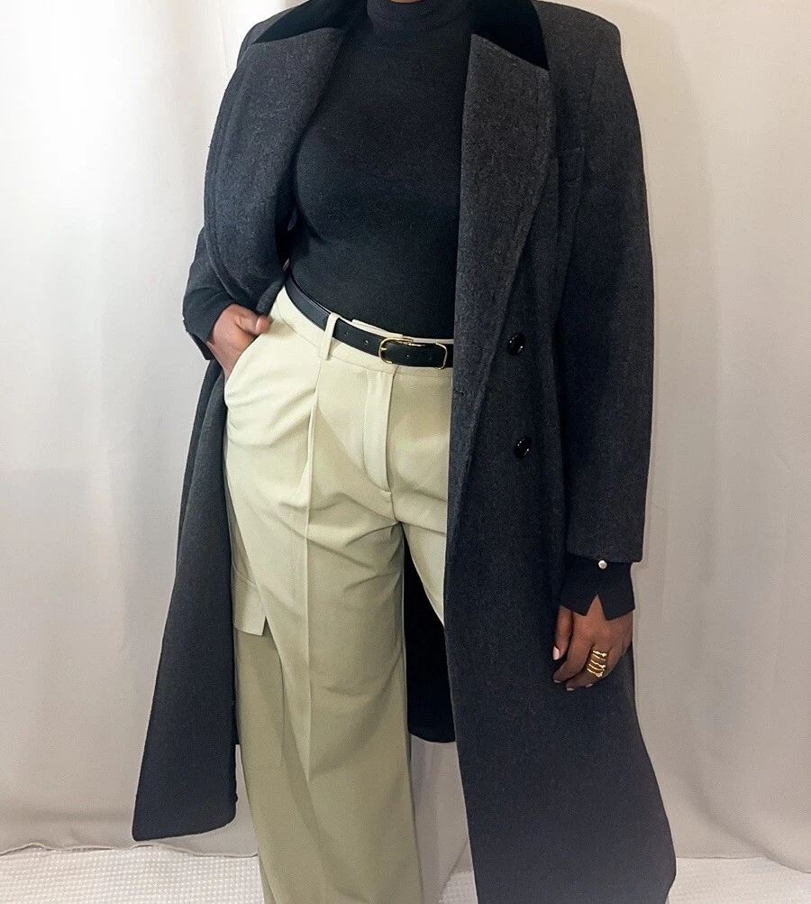 MACKINTOSH VELVET COLLAR WOOL COAT GREY M RRP 845 E96 eBay