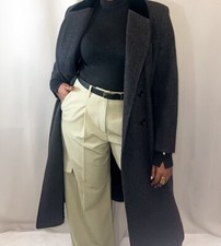 Mackintosh Velvet Collar Wool Coat Grey M Rrp££845 E96