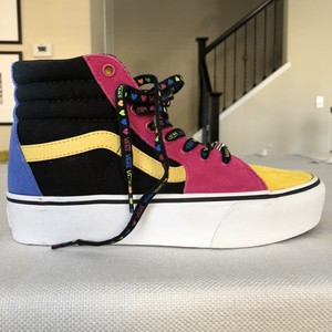 multicolor platform vans