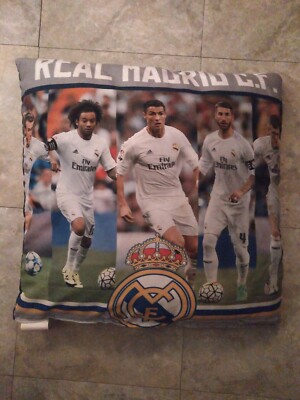 EXCLUSIVE REAL MADRID C.F. SOCCER DECORATIVE PILLOW 20X20 OFFICIAL | eBay
