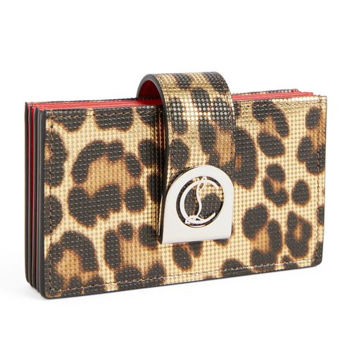 Christian Louboutin - Elisa Card Holder - Brown Leather Accordion Wallet New Box