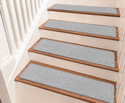 Stair Treads for Wooden Steps Indoor 8'' X 30''  4 pieces Non Slip Gray NEW