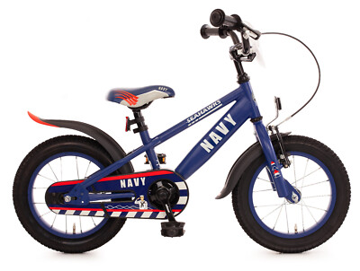 14''Zoll Bachtenkirch-Kinderfahrrad ''NAVY'', marineblau, Rücktritt, Seitenständer