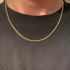 Gold Chain 14k Gold Vermeil Rope Chain 18in 2mm