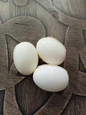 Lot of 3 Vintage Play Food White Chicken Eggs Unknown Source Rare