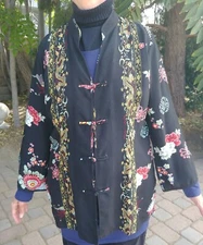 Citron Santa Monica brand women's Asian style silk tunic, size M