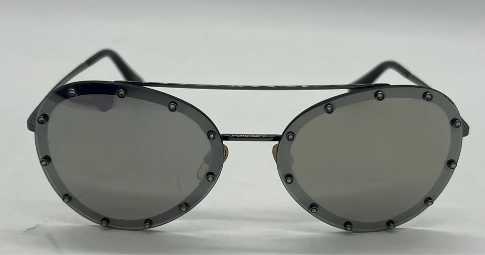 Gafas de sol de aviador Valentino VA2013 con marco de metal gris plata piedras preciosas de rutenio Foto 2 de 4