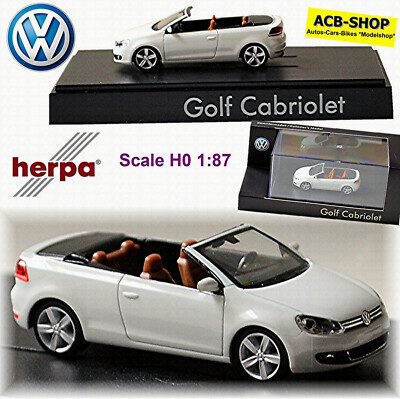 VW Golf VI Cabrio 4. Generation 2011-16 pure-white weiss 1:87 Herpa