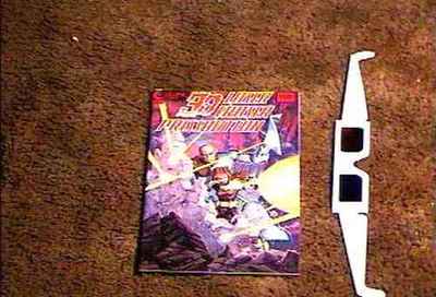 LAZER ERASER AND PUSH BUTTON 3-D #1 COMIC BOOK WITH GLASSES NM