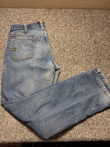 Ariat Rebar M5 Jeans Herren 36x36 Blau Medium Wash Straight Leg Distressed Denim * - Bild 12 von 13