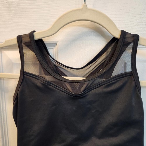 Balera Black Leotard with Mesh Details- Size Child Large - Picture 2 of 8