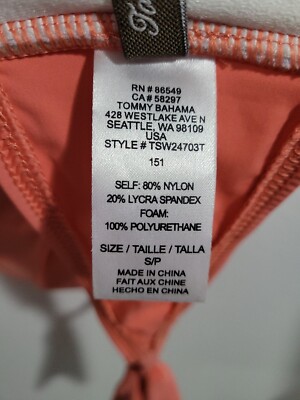 ♡専用ページ♡ TOMMY BAHAMA Women's Halter Bikini Top Padded Push Up Orange Color
