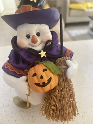 Halloween Possible Dreams Witchy Frozetti Snowman Ornament 2001 Orig Tag