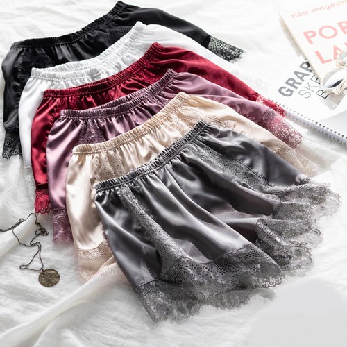 Culotte Shorty (bloomers) Femme Satin Dentelle - Fausse Soie - Taille M-XL - Neuf Avec étiquettes