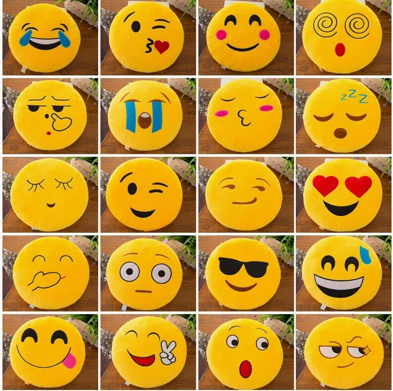 NEmoji Pillow Soft Plush Emoticon Round Cushion Stuffed Toy for Kids Xmas  Gift