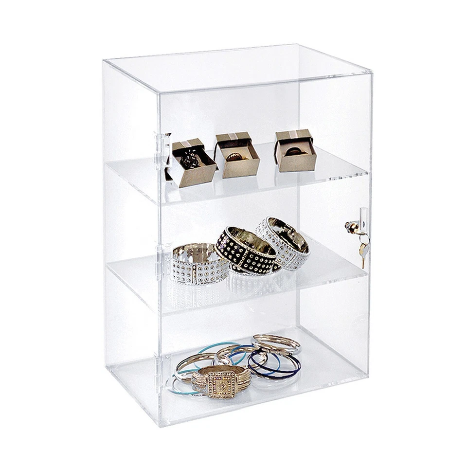 Azar Acrylic Lockbox Countertop Display Case w/ 3 Shelves 12.375" Wide - Image 2 of 4