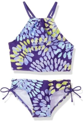 Kanu Surf Big Girls' Daisy Beach Sport Halter Tankini Daisy Purple Size 12.0 New - Photo 1/4