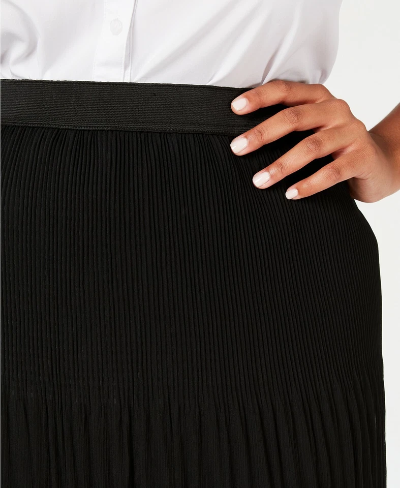 Falda plisada INC International Concepts talla grande 3X negra nueva con etiquetas $79,50 Foto 4 de 4