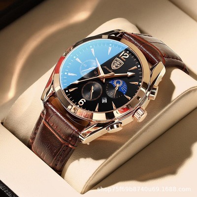 Luxury Men Watch Waterproof Luminous Fashion Quartz Leather Men's WristWatches